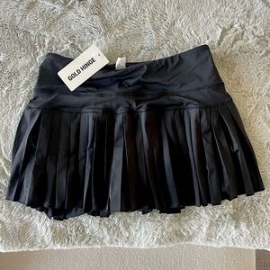 NWT Black Goldhinge Pleated Tennis Skirt